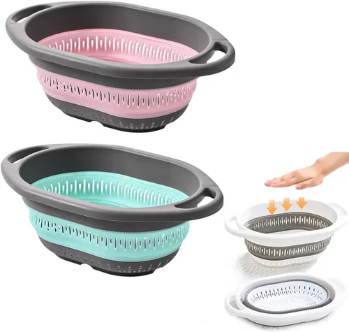 Miniatura 13 de Colador y colador plegable, coladores de silicona y coladores de alimentos, para verduras y frutas, esenciales de cocina