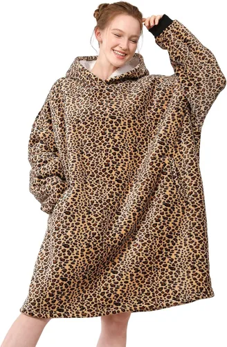 Miniatura 10 de LetsFunny Manta con Capucha, Sudadera Manta de Forro Polar Sherpa de Gran Tamaño Usable, Súper Suave Cálida y Acogedora con Bolsillo Gigante, Girasol