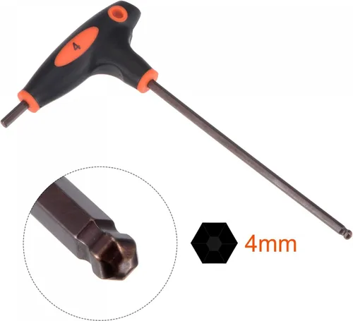 Miniatura 3 de uxcell Llave inglesa con mango en T de llave hexagonal de extremo de bola de 0.157 in, acero métrico S2