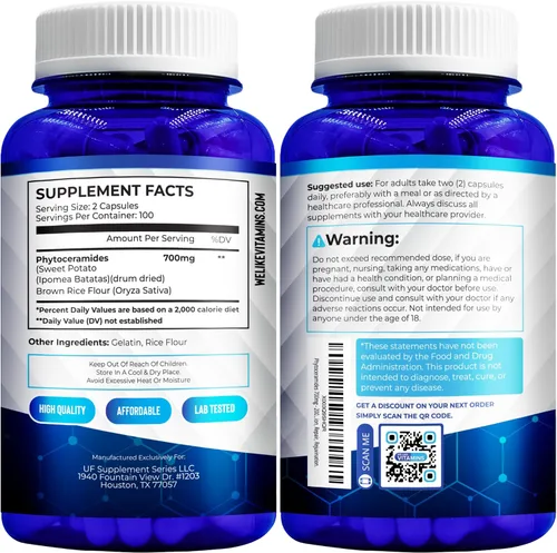 Miniatura 9 de We Like Vitamins Phytoceramides 700mg - 200 cápsulas totalmente naturales sin trigo y a base de plantas - Suplemento de fitoceramida - Suplemento