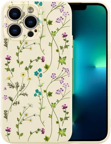 Miniatura 122 de RALEAVO Funda Floral para iPhone 12, Cubierta de Silicona Líquida con Bonito Patrón de Rama de Flores para Niñas y Mujeres, Funda Protectora de Goma