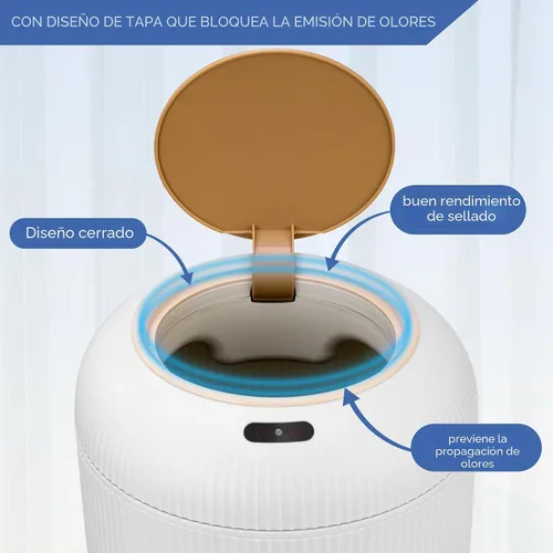 Miniatura 4 de Pukomc Papelera con sensor inteligente, conveniente e higiénico, fácil de usar, sensor de tecnología, impermeable, papelera de plástico para cocina