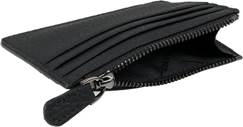 Miniatura 3 de Grande -3603 Estuches para tarjetas, Negro -, Cartera de mujer de cuero con cremallera minimalista
