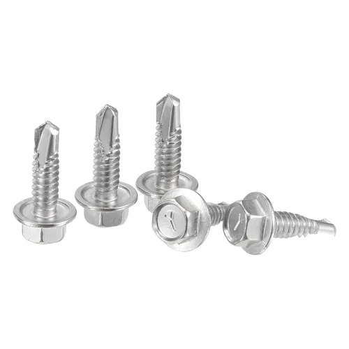 Miniatura 5 de uxcell Tornillos autoperforantes con cabeza de arandela hexagonal, #12 x 1 1/2 "410 Tornillo de chapa autoperforante de acero inoxidable 410, 50