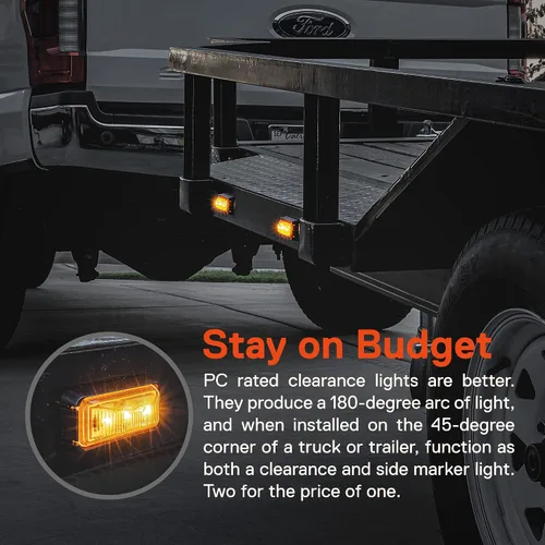 Miniatura 3 de TRUE MODS Luz de marcador LED ámbar de 2.5 pulgadas con bisel negro [DOT FMVSS 108] [SAE P2PC] [montaje superficial] [impermeable IP67] Luces