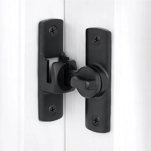 Miniatura 3 de Cerradura Negra para Puerta de Granero Abatible de 90/180 Grados, Protege la Privacidad - Pestillo de Puerta de Seguridad, Herrajes de Pestillos