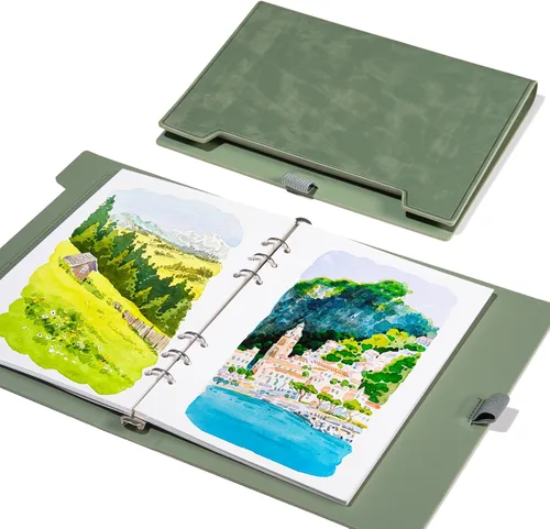 Miniatura 18 de Libro de bocetos de acuarela Lightwish, 100% algodón, diario de acuarela sin ácidos, papel de acuarela a presión caliente de 300 g/m²/140 libras