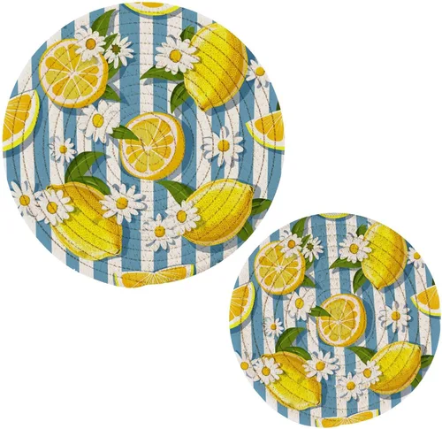 Miniatura 35 de Salvamanteles de flores de amapola otoñal para platos calientes, ollas y sartenes, salvamanteles tejidos de algodón, redondo, grande, decoración