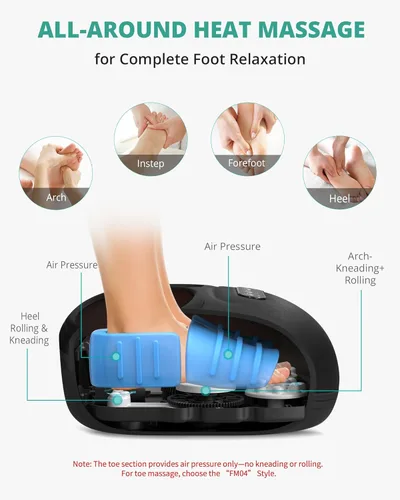 Miniatura 4 de Medcursor máquina masajeadora de pies con calor, rodamiento, amasado profundo, masajeador de pies shiatsu para proporcionar alivio del dolor, pies