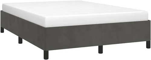 vidaXL Marco de cama, marco de cama tapizado de plataforma, base de cama doble con soporte de listones de madera para dormitorio, gris oscuro,