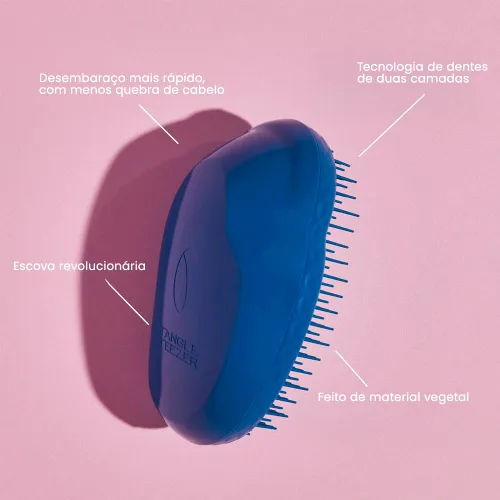Miniatura 4 de Tangle Teezer Cepillo de pelo Cepillo original para desenredar cabello húmedo y seco Cepillo desenredante para cabello fino, rizado, grueso, Azul