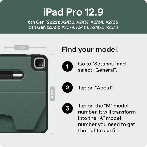 Miniatura 2 de ZUGU - Funda protectora ultra delgada para iPad Pro de 12.9 pulgadas de 5ª y 6ª generación de 2021/2022 con soporte, cubierta protectora delgada
