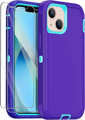 Miniatura 9 de Funda para iPhone 13 Mini con 2 protectores de pantalla, protección contra caídas a prueba de golpes, cuerpo completo, resistente, 3 capas, militar