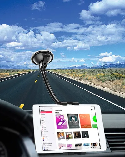Miniatura 2 de Soporte para tablet para parabrisas de automóvil, ventana de coche/camión, con ventosa de brazo largo, compatible con iPad Pro/Air/Mini, Galaxy