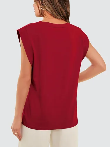 Miniatura 5 de WIHOLL Camisetas de manga casquillo para mujer, camisetas básicas de verano, estilo casual, ajuste holgado, moda 2024