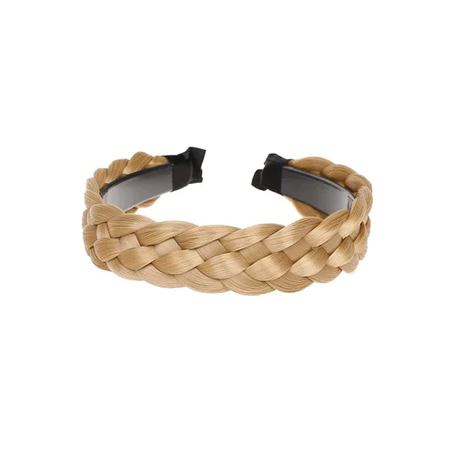 Miniatura 9 de Diadema trenzada de pelo sintético, aro de pelo clásico, grueso, ancho, trenzado, peluca de trenzas esponjosas, accesorio de belleza para mujeres