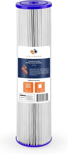 Miniatura 8 de Aquaboon Cartucho de filtro de agua de sedimento plisado para toda la casa, 1 micrón, repuesto de filtro de pozo de 20 x 4.5 pulgadas, compatible