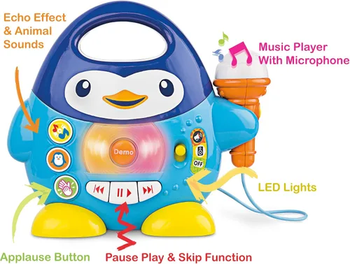 Miniatura 2 de Máquina de karaoke para niños pequeños: divertidos juguetes musicales para niños pequeños de 1 a 3 y 3 a 5 años Máquina de karaoke ideal