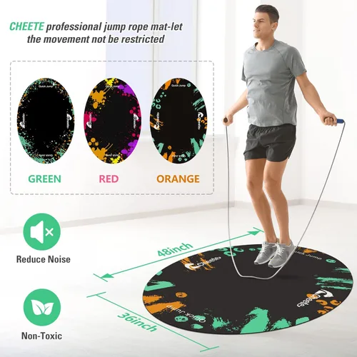 Miniatura 2 de Alfombrilla de goma grande para hacer ejercicio, para el gimnasio en casa, diseño ovalado, antideslizante, para protección de suelo y cuerda Naranja
