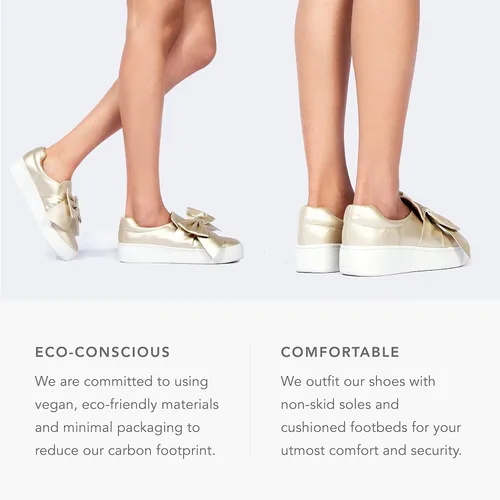 Miniatura 4 de J. Adams - Tenis de plataforma sin cordones con diseño de moño, cómodos y de punta cerrada - Wally