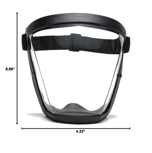 Miniatura 10 de Protector facial superprotector. Protección contra la niebla. Protector facial transparente para adultos, Protector facial de plástico (Negro)