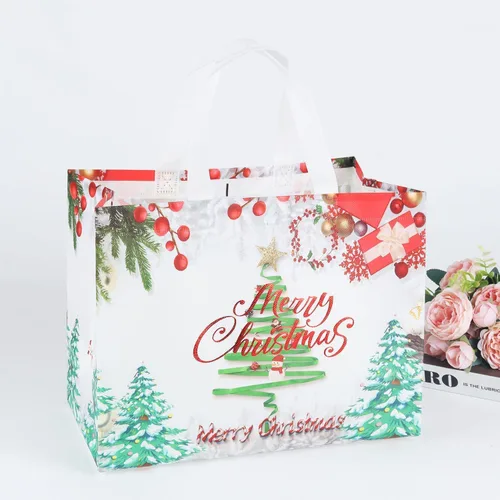 Miniatura 3 de Venforze 36 bolsas reutilizables de Navidad, bolsas de regalo no tejidas, 12.8 x 9.8 x 6.7 pulgadas