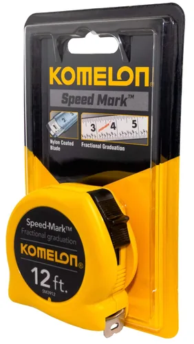Miniatura 4 de Komelon SM3912 Speed Mark - Cinta métrica de hoja de acero con revestimiento acrílico, 12 pulgadas por 5/8 pulgadas, caja amarilla