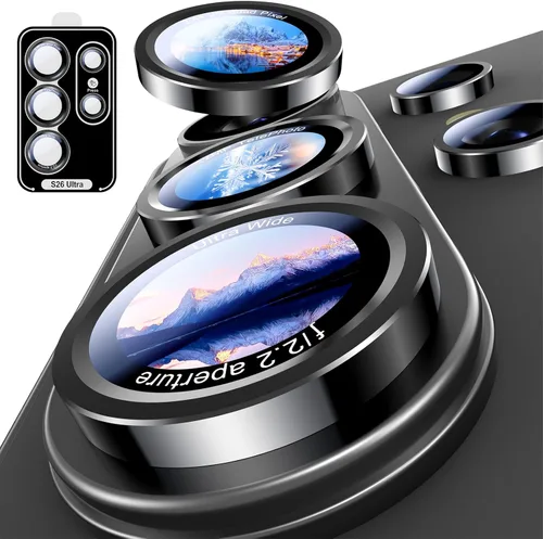Miniatura 44 de Uyiton para iPhone 17 Pro Max/17 Pro/16 Pro Max/16 Pro/15 Pro Max/15 Pro/14 Pro Max/14 Pro Protector de lente de cámara - Cubierta de cámara