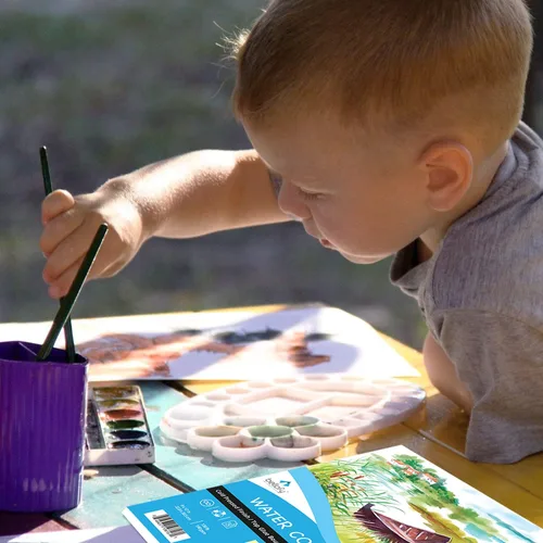 Miniatura 7 de Bellofy 2 blocs de papel de acuarela, 100 hojas, 9 x 12 pulgadas, ideal para niños, artistas y principiantes Cuaderno de bocetos de acuarela
