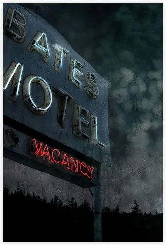 QWQYLEI Bates Motel - Póster de la película retro clásica en negro, póster de la película, decoración de pared, pinturas impresas para sala de