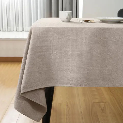 Mantel rectangular de lino texturizado de 47 x 63 pulgadas, impermeable, a prueba de derrames, lavable, sin arrugas, mantel para mesa de comedor