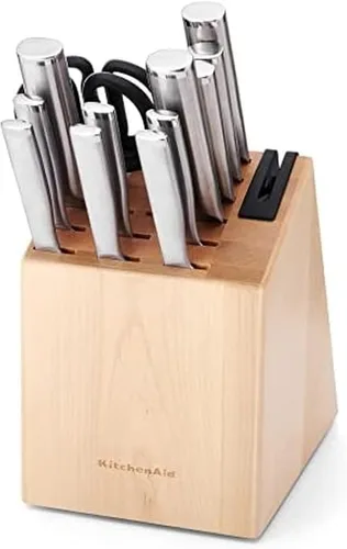 Miniatura 8 de KitchenAid Juego de Cuchillos Gourmet con Bloque y Afilador Integrado, 15 Piezas, Acero Inoxidable