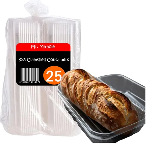 Miniatura 9 de Mr Miracle - Envases de almeja de plástico transparente desechables, resistentes a fugas y duraderos para entregas como Uber Eats, ideales