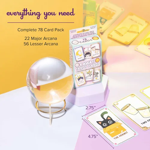Miniatura 4 de Lindas cartas de tarot Kawaii para principiantes - Baraja mágica de anime Oracle para adolescentes Afirmación