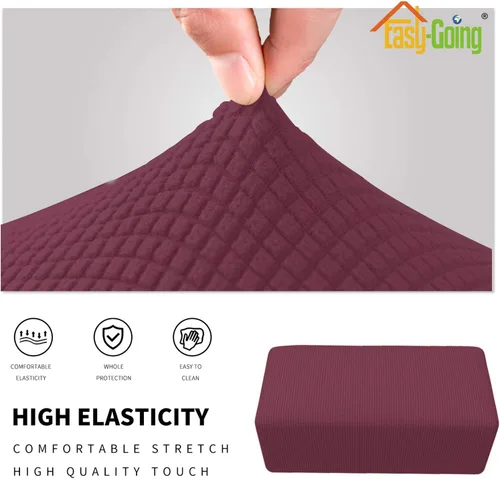 Miniatura 3 de Easy-Going Funda Elástica para Otomana Taburete de Almacenamiento Plegable Protector de Muebles Funda Rectangular Suave con Parte Inferior Elástica