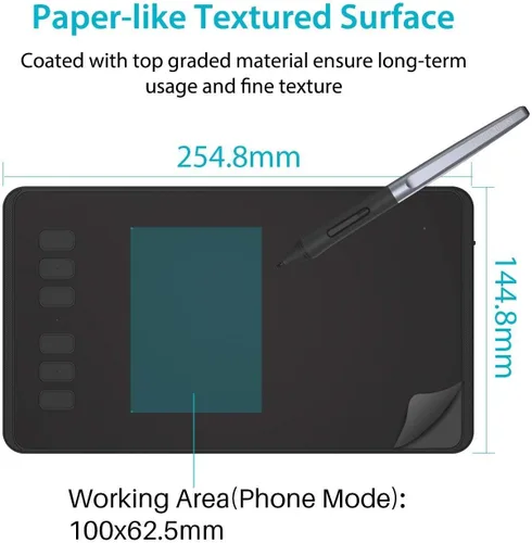Miniatura 3 de HUION Inspiroy H640P - Tableta de dibujo, arte digital de 6 x 4 pulgadas con lápiz capacitivo sin batería, presión de bolígrafo 8192, 6 teclas