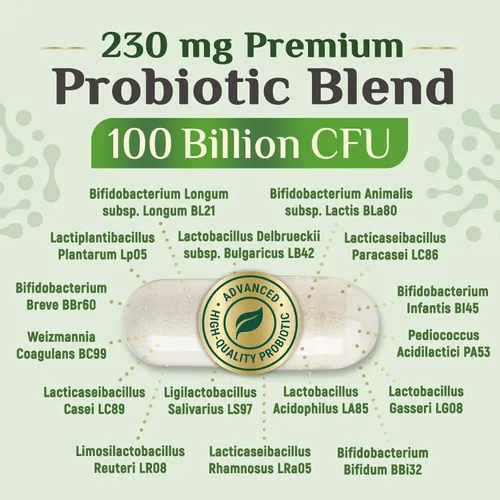 Miniatura 3 de Probióticos 100 mil millones de UFC por porción - 16 cepas premium + prebióticos - Suplemento probiótico para adultos - Apoya la salud inmunológica