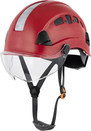 Casco Protector Defender Safety H1 con Visera ANSI Z89.1 Rojo