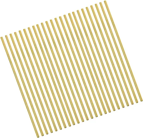 Miniatura 5 de Pajitas rectas de metal reutilizables azules, 100 unidades a granel (8.5 pulgadas de largo, azul-100 piezas rectas)