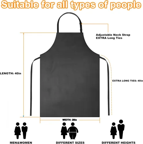 Miniatura 2 de Gotega Paquete de 4 Delantales de Goma PVC Impermeables Ajustables para Lavavajillas - Delantal para Hombres y Mujeres de Trabajo Pesado para Lavar