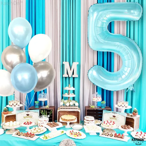 Miniatura 223 de KatchOn, Globo grande azul número 2 de 40 pulgadas Decoraciones de cumpleaños de Baby Shark para niño de 2 años Globo azul número 2 Globo