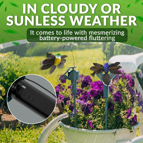 Miniatura 6 de 3 estacas solares de colibrí para jardín que se mueven como pájaros reales, estacas decorativas de jardín, decoración de colibrí en movimiento