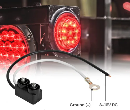 Miniatura 5 de TRUE MODS 2" - 10 luces LED redondas rojas de 2 pulgadas y 12 V [reflector 2 en 1] [policarbonato] [certificado D.O.T.] [ojales y enchufes] Rojo