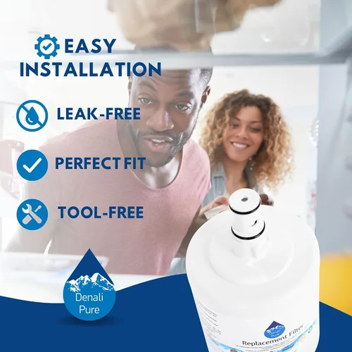 Miniatura 6 de Paquete de 2 filtros de agua de repuesto para refrigerador 10650524102 – Compatible con cartucho de filtro de agua Kenmore/Sears 46-9002