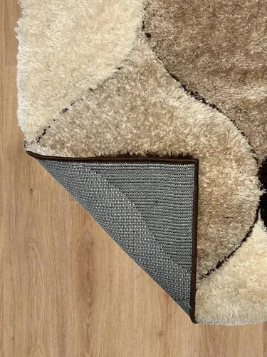 Miniatura 4 de Alfombra de área 4D color marrón de 5 x 7 pulgadas, felpa gruesa y suave y moderna, resistente a las manchas, fácil de limpiar y hecha a máquina