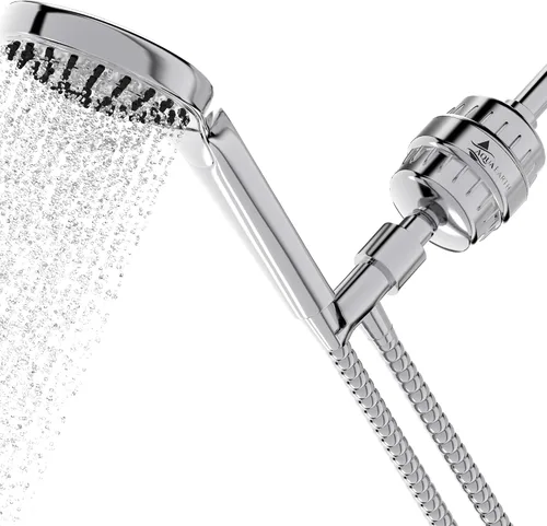 Miniatura 8 de Aqua Earth Filtro de cabezal de ducha para agua dura de 20 etapas para eliminar cloro fluoruro suavizante de agua carbón activado de cáscara de coco