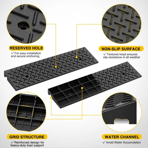 Miniatura 5 de Nilight Rampas de Bordillo de Elevación de 1.6", Rampa de Umbral de Entrada de Goma Resistente para Aceras, Automóviles, Cortacésped, Sillas