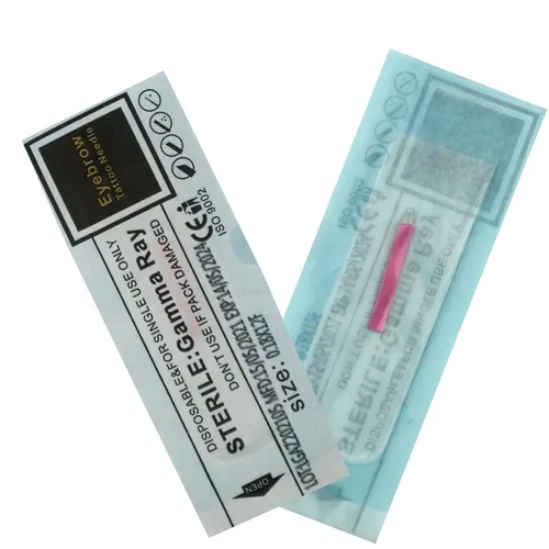 Miniatura 5 de 50pcs rosa desechable microblading artista Blade #12 Nano Microblades 0.007 in Microblading cejas suministros agujas tamaño disponible 12F 14F 18U
