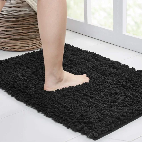 Miniatura 292 de Walensee Alfombra de baño antideslizante (24x17 pulgadas, rosa polvoriento) absorbente de agua, súper suave, lanuda de felpilla, lavable a máquina