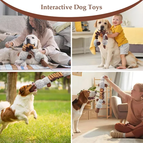 Miniatura 7 de BUYPOW Juguetes para perros grandes – Juguetes chirriantes de felpa para perros medianos y pequeños (paquete de 3 monos y patypus)